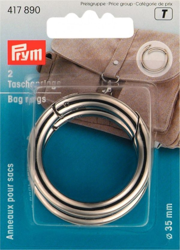 ANILLA PRYM PARA BOLSOS 35MM X2 PLATEADO - Imagen 2